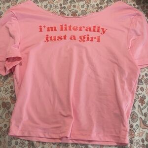 Im just a girl crop top